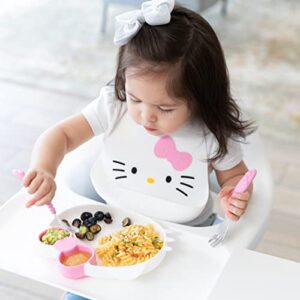 Bumkins Bibs, Silicone Pocket for Babies, Baby Bib for Girl or Boy, for 6-24 Months Up to Toddler, Essential Must Have for Eating, Feeding, Baby Led Weaning Supplies, Mess Saving, Sanrio Hello Kitty