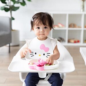 Bumkins Bibs, Silicone Pocket for Babies, Baby Bib for Girl or Boy, for 6-24 Months Up to Toddler, Essential Must Have for Eating, Feeding, Baby Led Weaning Supplies, Mess Saving, Sanrio Hello Kitty