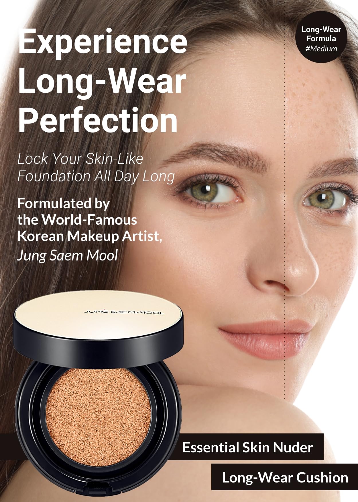 [JUNGSAEMMOOL OFFICIAL] Essential Skin Nuder Long Wear Cushion (Refill included) (Medium)