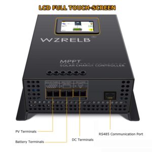 40A MPPT Solar Charge Controller Battery Charger Controller 48V 24V 12V Auto Parameter Adjustable with LED Display fit for Gel Sealed Flooded and Lithium Battery