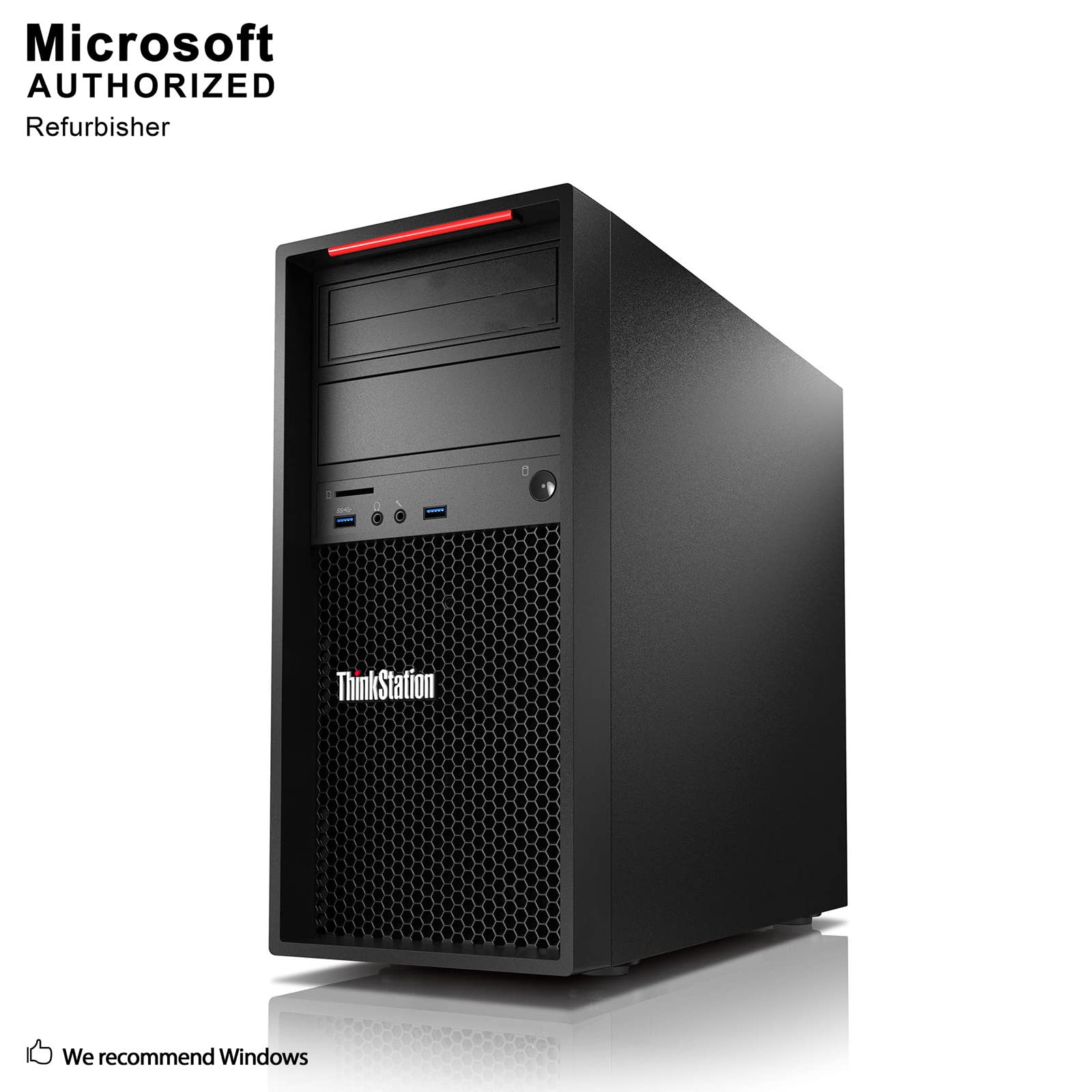 Lenovo ThinkStation P310 Tower Desktop PC, Intel Quad Core i7 6700 up to 4.0GHz, 16G DDR4, 1T SSD + 3T HDD, WiFi, BT 4.0, DVD, Windows 10 Pro 64-Multi-Language Support English/Spanish/French (Renewed)