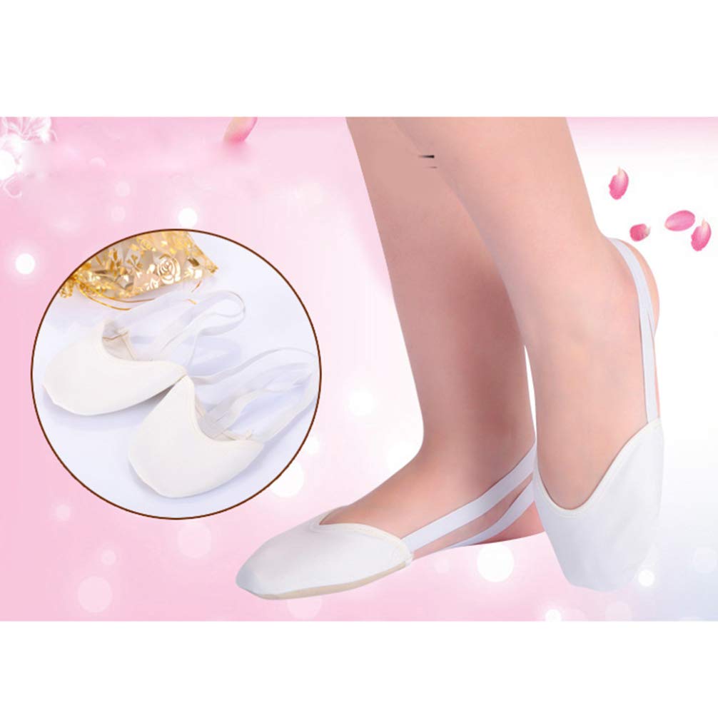 Healifty Half Sole Ballet Shoe Contemporary Pirouette Dance Lyrical Turning Shoes Dance Paw for Ballet Jazz Women Girls Size L (White)