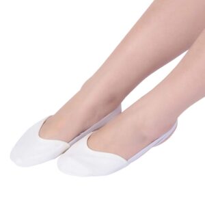 Healifty Half Sole Ballet Shoe Contemporary Pirouette Dance Lyrical Turning Shoes Dance Paw for Ballet Jazz Women Girls Size L (White)