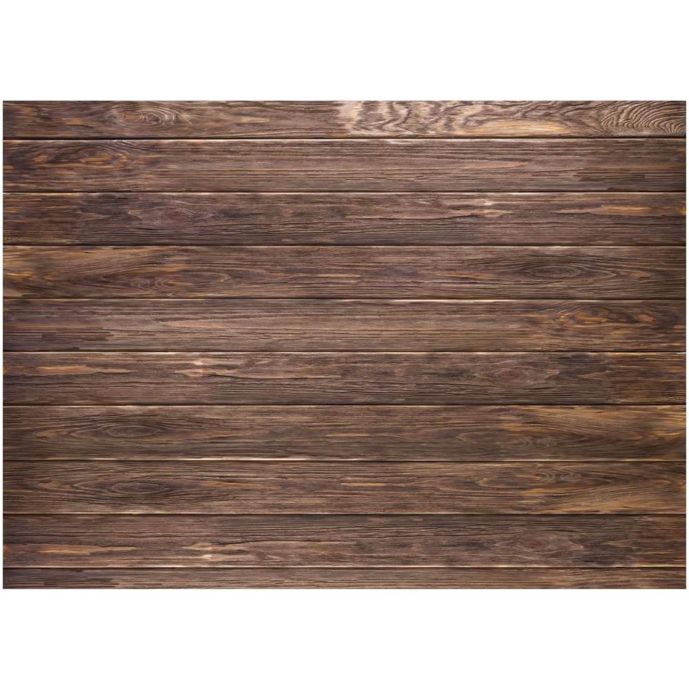 LYWYGG 10x8ft Thin Vinyl Brown Wood Backdrop Photographers Retro Wood Wall Background Cloth Seamless CP-19-1008