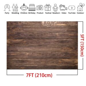 LYWYGG 10x8ft Thin Vinyl Brown Wood Backdrop Photographers Retro Wood Wall Background Cloth Seamless CP-19-1008