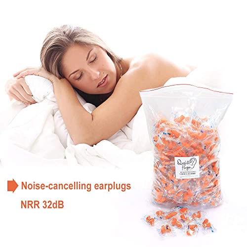 Quality Foam Earplugs 200 Pair - 32dB Noise Cancelling Soft High Decibel Ear Plugs for Noise Reduction Ear Protection Concerts Loud Music Shooting Guns Work Construction Safety Hearing Protection