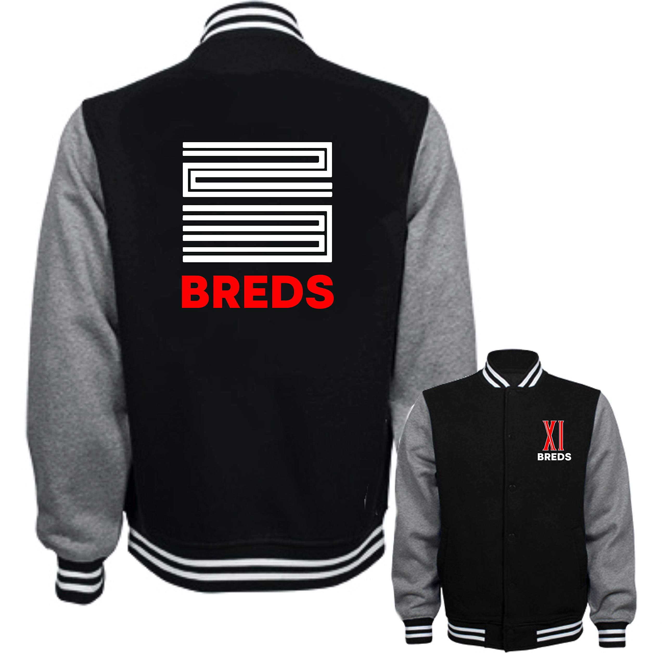 SNELOS Jordan 11 Bred 2019 Match Jackets (Jordan 11 Bred 2019 - Breds 23 (Black), XL)