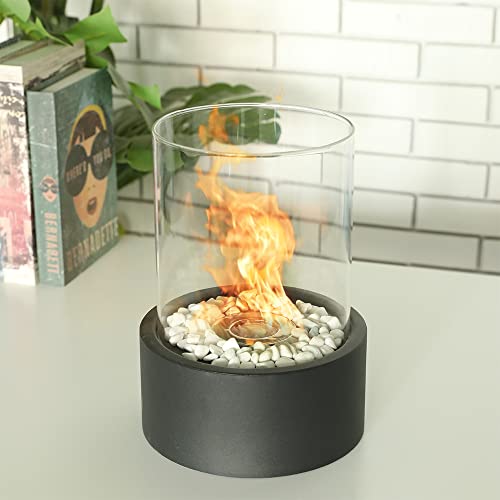 JHY DESIGN Extra Large Tabletop Fire Bowl Pot Portable Tabletop Fireplace–Clean-Burning Bio Ethanol Ventless Fireplace