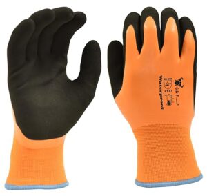 deerskin or waterproof cold weather work gloves double coated windproof hpt plam and fingers acrylic terry inner