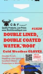 Deerskin or Waterproof Cold Weather Work Gloves Double Coated Windproof HPT Plam and Fingers Acrylic Terry inner