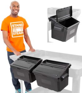 stand steady original tubstr utility cart, removable storage bins, 3 swivel casters, 2.5 in deep tubs, hdpe shelves, pvc legs, black
