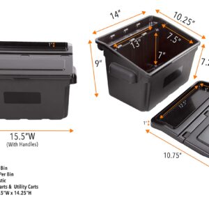 Stand Steady Original Tubstr Utility Cart, Removable Storage Bins, 3 Swivel Casters, 2.5 in Deep Tubs, HDPE Shelves, PVC Legs, Black