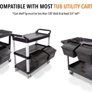 Stand Steady Original Tubstr Utility Cart, Removable Storage Bins, 3 Swivel Casters, 2.5 in Deep Tubs, HDPE Shelves, PVC Legs, Black