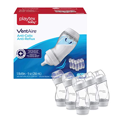 Playtex Baby Ventaire Bottle, Helps Prevent Colic & Reflux, Clear, 9 Oz, 5 Count - Pack of 1