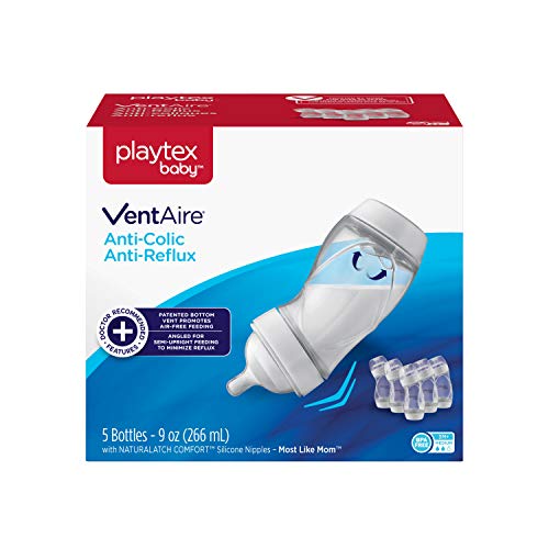 Playtex Baby Ventaire Bottle, Helps Prevent Colic & Reflux, Clear, 9 Oz, 5 Count - Pack of 1