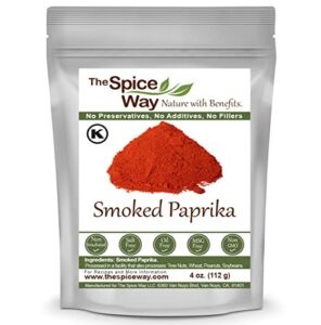 the spice way smoked paprika - pure, no additives, non-gmo, no preservatives, no fillers. authentically smoked with herbs.4 oz resealable bag