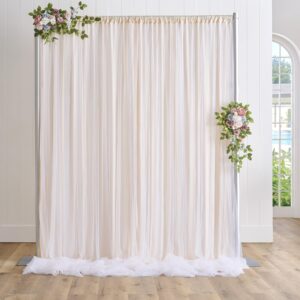 wrinkle free champagne tulle backdrop curtains for baby shower party wedding photo drape backdrop for photography props engagement bridal shower 5 ft x 7 ft