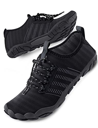 SAYOLA Water Shoes Womens Mens Swim Pool Beach Aqua Quick Dry Sports Barefoot Diving Boating 501 Black