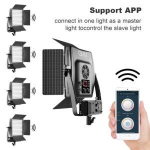 GVM 900D LED Video Light，Dimmable Bi-Color and Stand video Lighting Kit, APP Intelligent Control System， CRI97，3200-5600K fo YouTube Studio Photography， Outdoor Video Shooting Lighting (2 Packs)