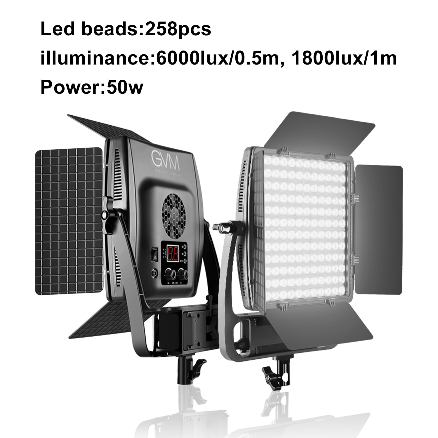 GVM 900D LED Video Light，Dimmable Bi-Color and Stand video Lighting Kit, APP Intelligent Control System， CRI97，3200-5600K fo YouTube Studio Photography， Outdoor Video Shooting Lighting (2 Packs)