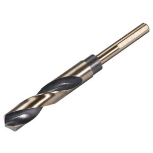 uxcell reduced shank twist drill bits 17mm high speed steel 4341 with 10mm (3/8") shank for stainless steel alloy metal plastic wood