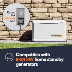 Generac RXG16EZA3 16-Circuit 100 Amp ATS - NEMA 3 CUL: Reliable Transfer Switch with Integrated Load Center for Essential Circuit Backup