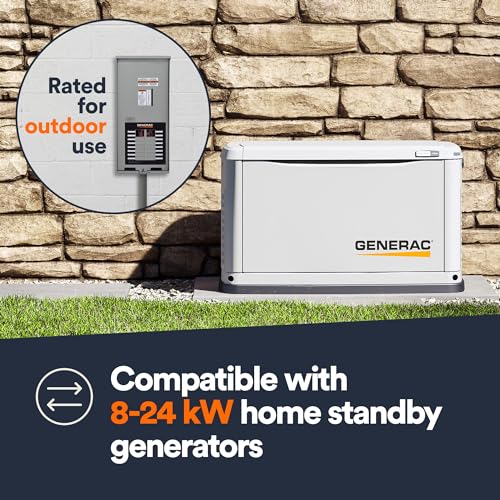 Generac RXG16EZA3 16-Circuit 100 Amp ATS - NEMA 3 CUL: Reliable Transfer Switch with Integrated Load Center for Essential Circuit Backup