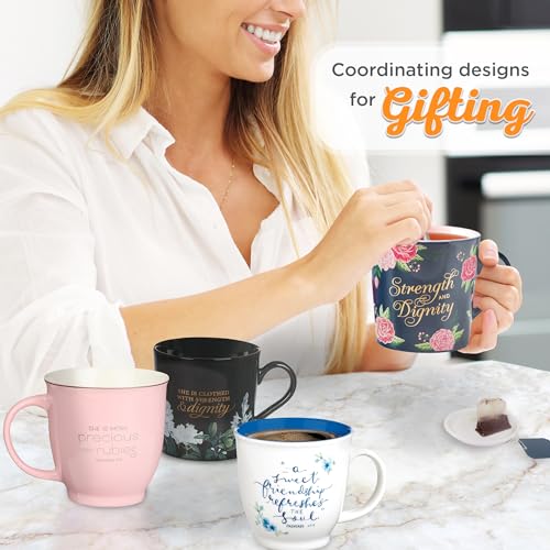 Christian Art Gifts Ceramic Coffee/Tea Mug 14 oz Blue Floral Friendship Mug | A Sweet Friendship Refreshes The Soul Proverbs 27:9 Encouraging Friendship Mug for Women Microwave/Dishwasher Safe