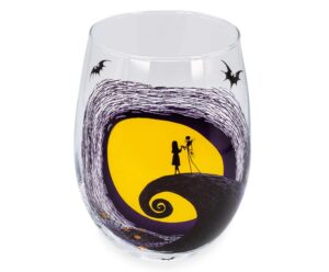 nightmare before christmas disney the jack & sally on spiral hill stemless glass