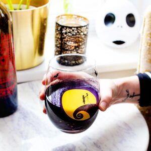 Nightmare Before Christmas Disney The Jack & Sally on Spiral Hill Stemless Glass