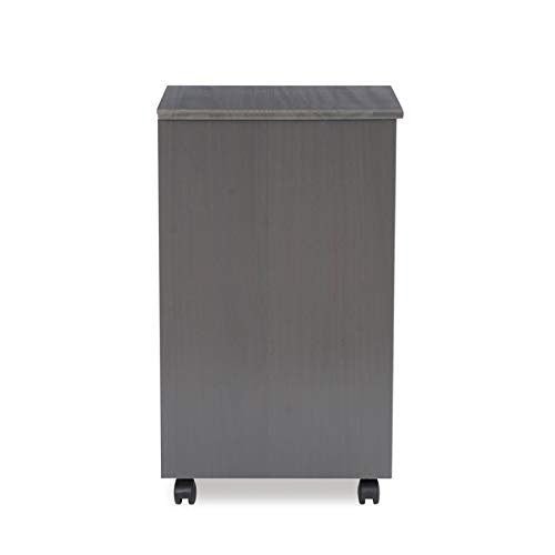 Linon Callie Multipurpose Eight Drawer Dresser Wood Rolling File Cabinet Storage Cart in Gray