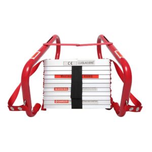 luisladders fire escape ladder 3 story with anti-skid rungs portable emergency escape ladder, easy to deploy store 25- feet