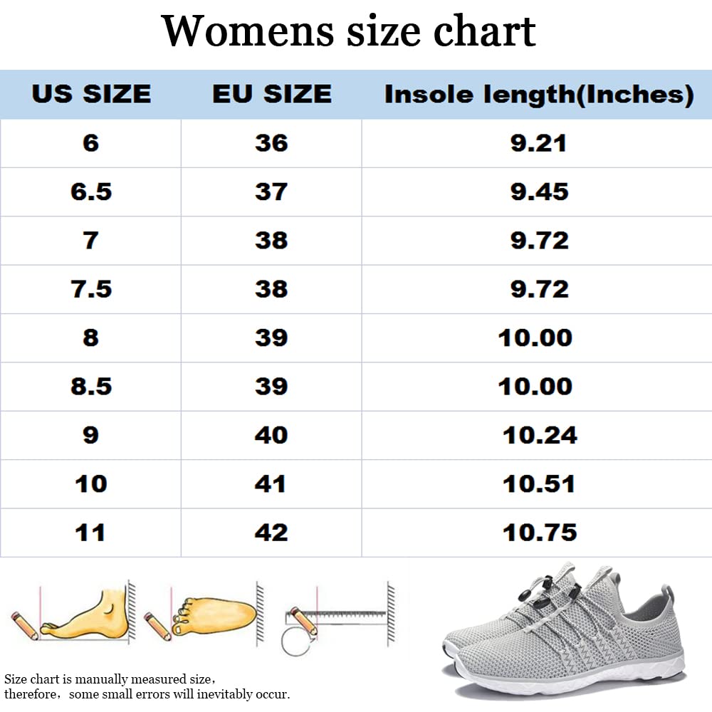 DLGJPA Women's Lightweight Quick Drying Water Shoes for Beach or Water Sports Slip On Walking Shoes LightGrey 8