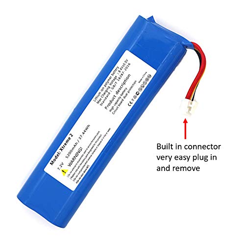 for JBL Xtreme 2 (NOT Xtreme 1) High Capacity Battery Replacement Repair + Tool for JBL Xtreme 2 Portable Bluetooth Speaker 5200mAH Li JBL Model XTREME2BLKAM Part 2INR19 66-2