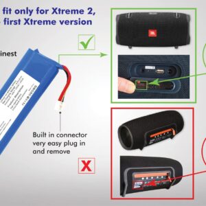 for JBL Xtreme 2 (NOT Xtreme 1) High Capacity Battery Replacement Repair + Tool for JBL Xtreme 2 Portable Bluetooth Speaker 5200mAH Li JBL Model XTREME2BLKAM Part 2INR19 66-2