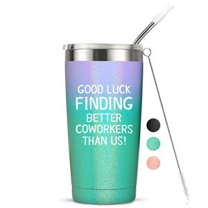 masgalacc going away gift for coworker women goodbye, farewell, leaving cup for colleague boss co-worker friends - good luck finding better coworkers than us tumbler cup mug, 20-ounce