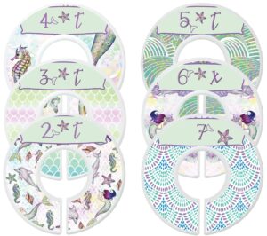 mumsy goose nursery closet dividers closet organizers baby girl clothes dividers mermaid (sizes 2t - 7 (6 rings))