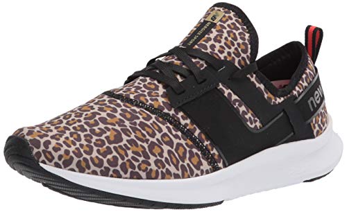 New Balance Women's Fuelcore Nergize Classic Sport V1 Sneaker, Leopard/Black, 5 Wide US