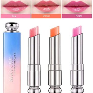 3 Colors Jelly Lipstick Set Petansy Moisturizing Magic Temperature Color Changing Long Lasting Lip Balm