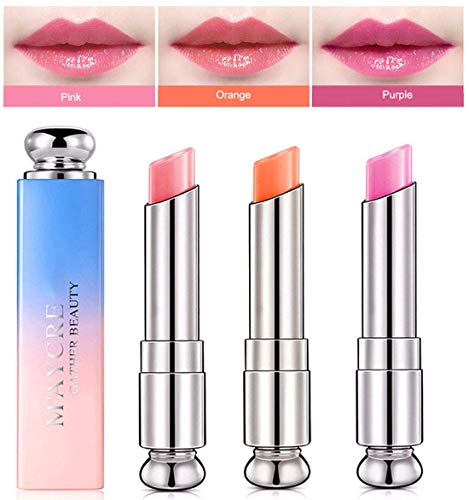 3 Colors Jelly Lipstick Set Petansy Moisturizing Magic Temperature Color Changing Long Lasting Lip Balm