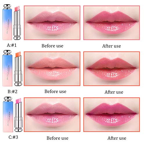 3 Colors Jelly Lipstick Set Petansy Moisturizing Magic Temperature Color Changing Long Lasting Lip Balm