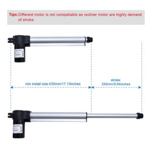 Okin JLDQ-10 Part Model JLDQ.10.435.250D Motor Actuator for Refined Power Recliner Replacement