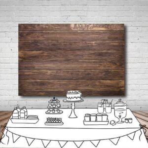 LYWYGG 10x10ft Thin Vinyl Brown Wood Backdrop Photographers Retro Wood Wall Background Cloth Seamless CP-19-1010