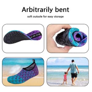 Water-Shoes-Swim-Shoes Quick-Dry Barefoot Aqua-Socks-Beach-Shoes for Pool Yoga Surf for Women-Men(Fish-Scale/blue-green-38/39)