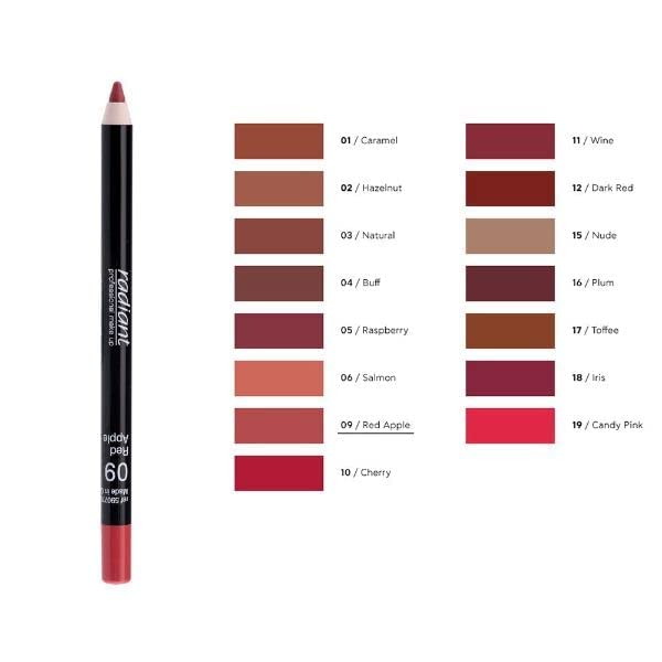 Radiant Professional Softline Waterproof Lip Pencil - Non-Transfer, Long Lasting, Lip Liner For Defined Lips - Ultra Creamy & Soft Lip Pencil With Vitamin E - 1.20g (19 CANDY PINK)