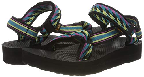 Teva Women's Ankle Strap Wedge Sandal, Bolt Retro, us:11