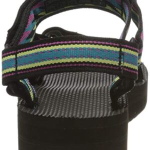 Teva Women's Ankle Strap Wedge Sandal, Bolt Retro, women 6