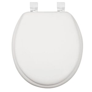 j&v textiles soft round toilet seat with easy clean & change hinge, padded (white)*