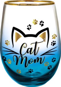 spoontiques cat mom stemless glass