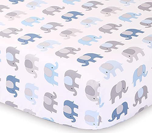 The Peanutshell Elephant Crib Bedding Set - 3 Piece Nursery Set - Crib Comforter, Fitted Crib Sheet, Crib Skirt